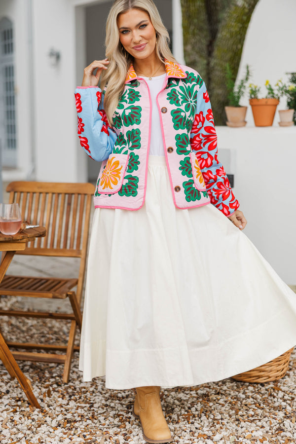 Chic & Charming White Midi Skirt