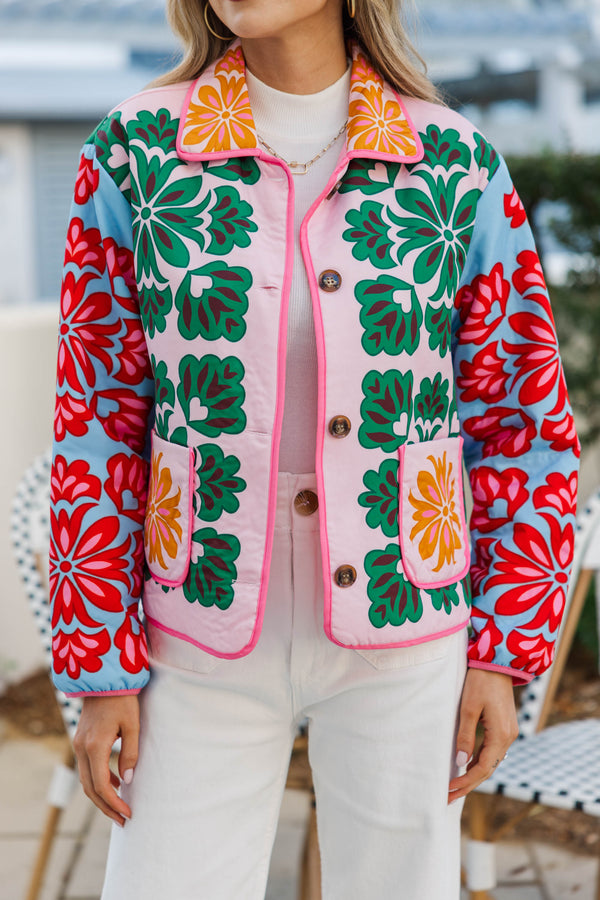 New Light Green Abstract Jacket