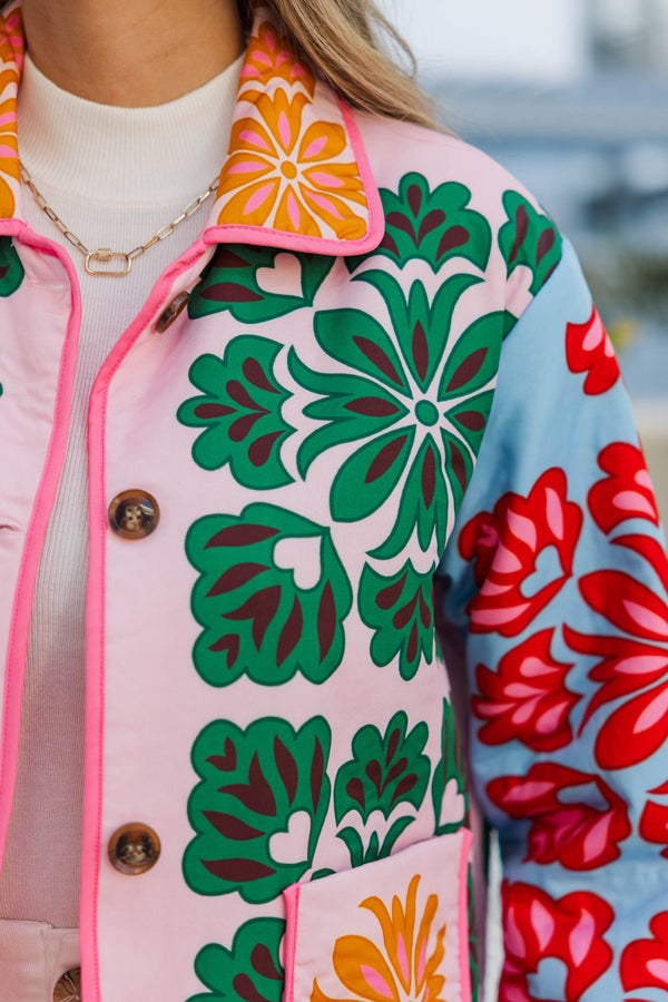 New Light Green Abstract Jacket