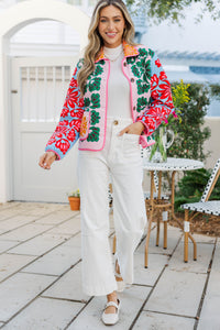 New Light Green Abstract Jacket