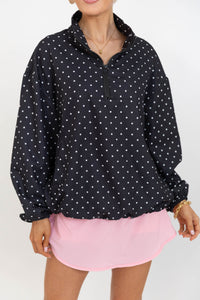 Sleek Sophisticate Black Polka Dot Jacket