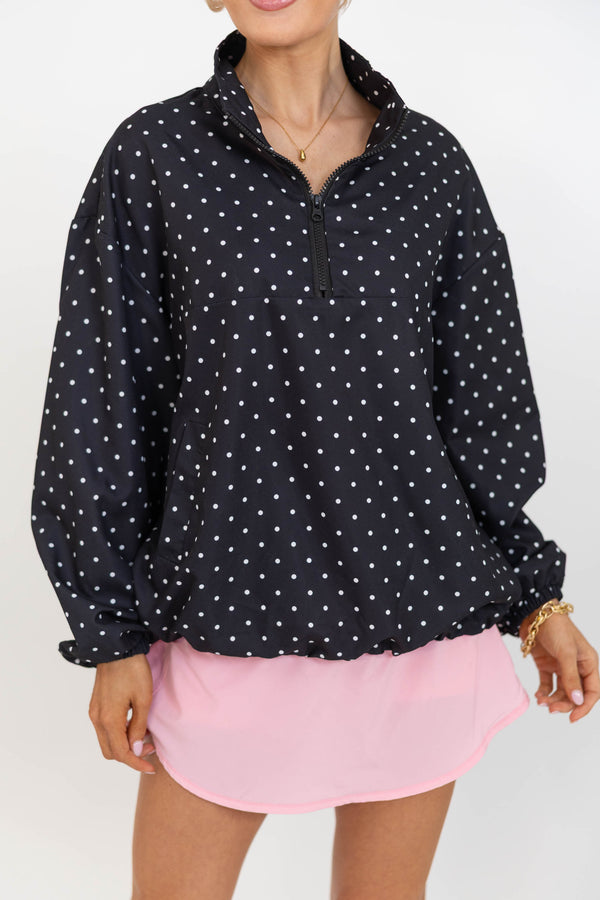 Sleek Sophisticate Black Polka Dot Jacket
