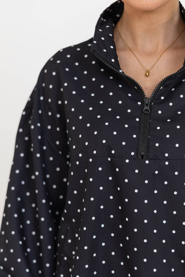 Sleek Sophisticate Black Polka Dot Jacket