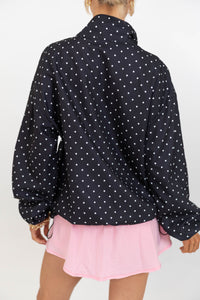 Sleek Sophisticate Black Polka Dot Jacket