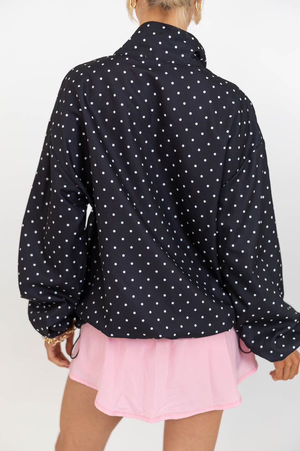 Sleek Sophisticate Black Polka Dot Jacket