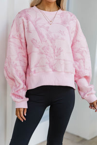 Simple Style Pink Camo Top