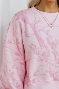 Simple Style Pink Camo Top