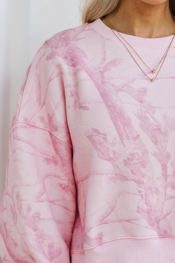 Simple Style Pink Camo Top