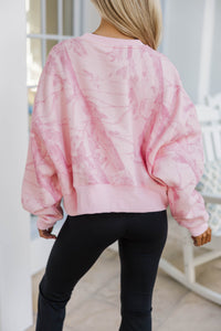 Simple Style Pink Camo Top