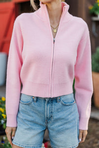 English Factory: Get Going Pink Zip Cardigan