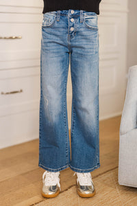 Girls: KanCan Willow Medium Wash High Rise 90's Flare Jeans