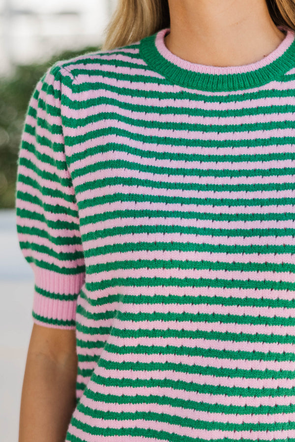 Fresh Knit Pink Striped Sweater