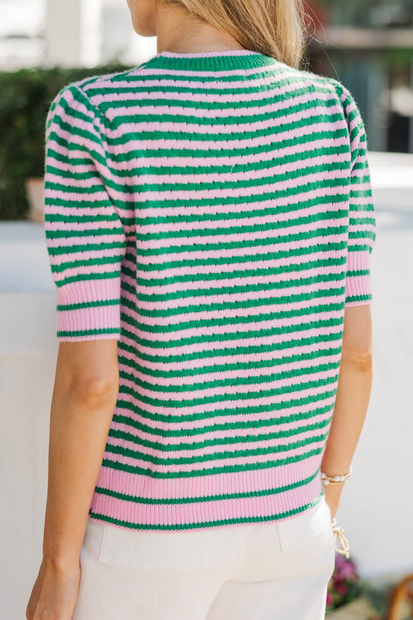 Fresh Knit Pink Striped Sweater