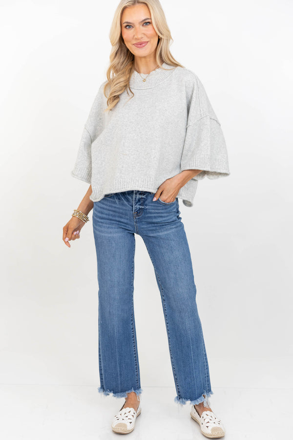 Cozy Horizon Heather Gray Sweater