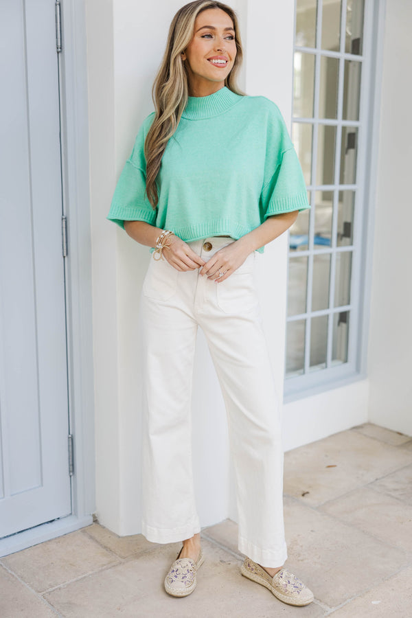 Cozy Horizon Mint S/S Sweater