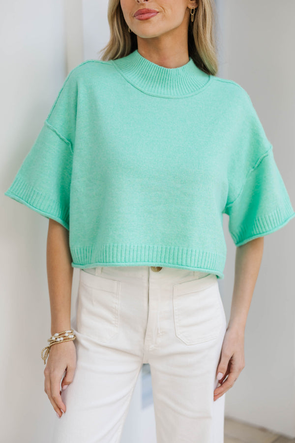 Cozy Horizon Mint S/S Sweater