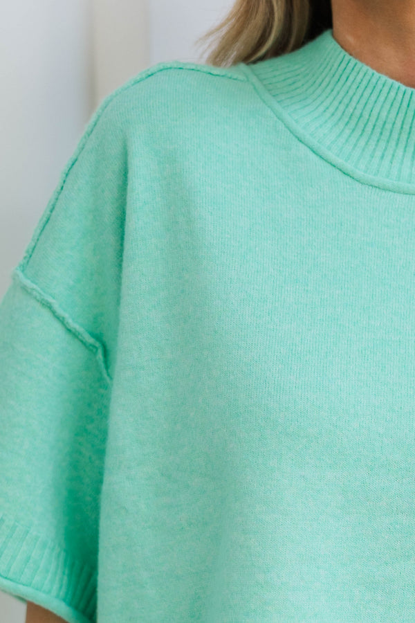 Cozy Horizon Mint S/S Sweater