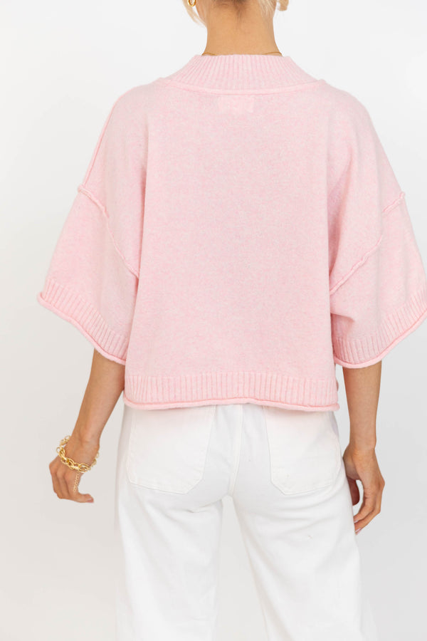 Cozy Horizon Pink S/S Sweater