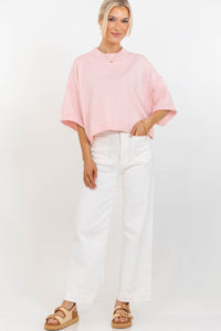 Cozy Horizon Pink S/S Sweater