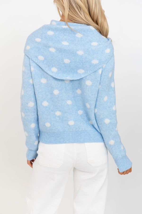 Grab First Light Blue Polka Dot Sweater