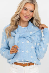Grab First Light Blue Polka Dot Sweater