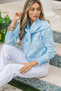 Grab First Light Blue Polka Dot Sweater
