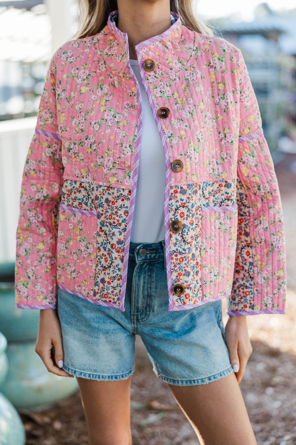 Live In It Pink Reversible Mixed Print Jacket