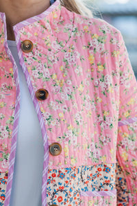 Live In It Pink Reversible Mixed Print Jacket