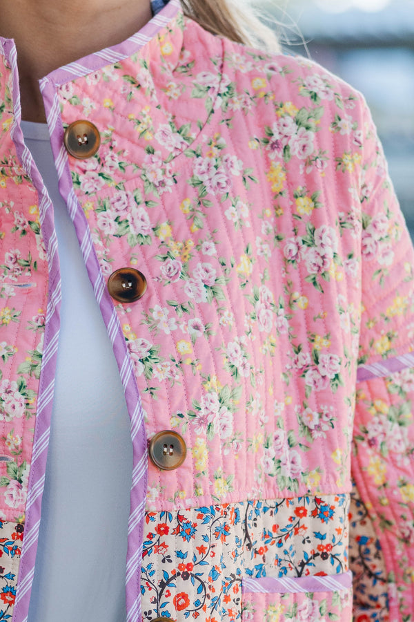 Live In It Pink Reversible Mixed Print Jacket