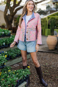 Live In It Pink Reversible Mixed Print Jacket