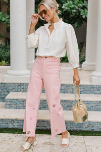 Better Than Imagined Pink Eyelet Pants