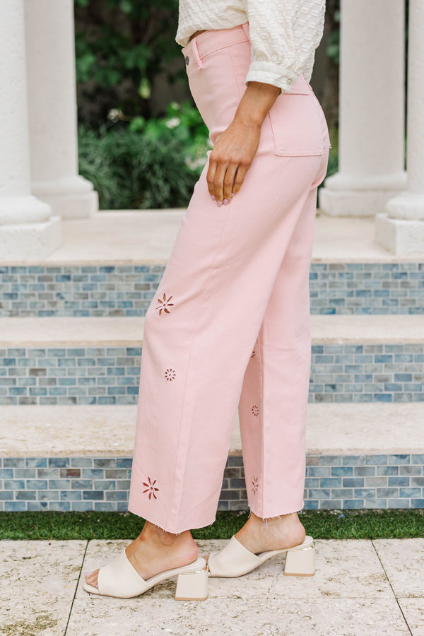 Better Than Imagined Pink Eyelet Pants