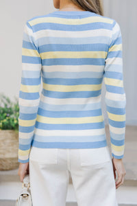 Always Cozy Blue Striped Sweater