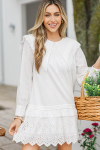 Sweet Silhouette White Eyelet Dress