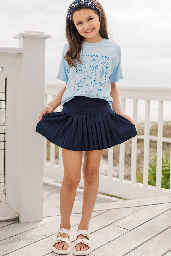Girls: Sealed By Summer Light Blue Graphic Tee