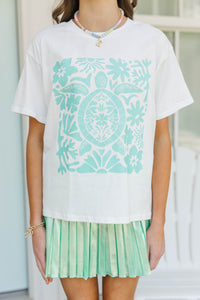 Girls: Aloha Mint Sea Turtle Graphic Tee