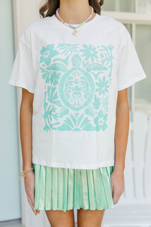 Girls: Aloha Mint Sea Turtle Graphic Tee