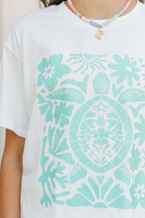 Girls: Aloha Mint Sea Turtle Graphic Tee