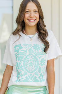 Girls: Aloha Mint Sea Turtle Graphic Tee