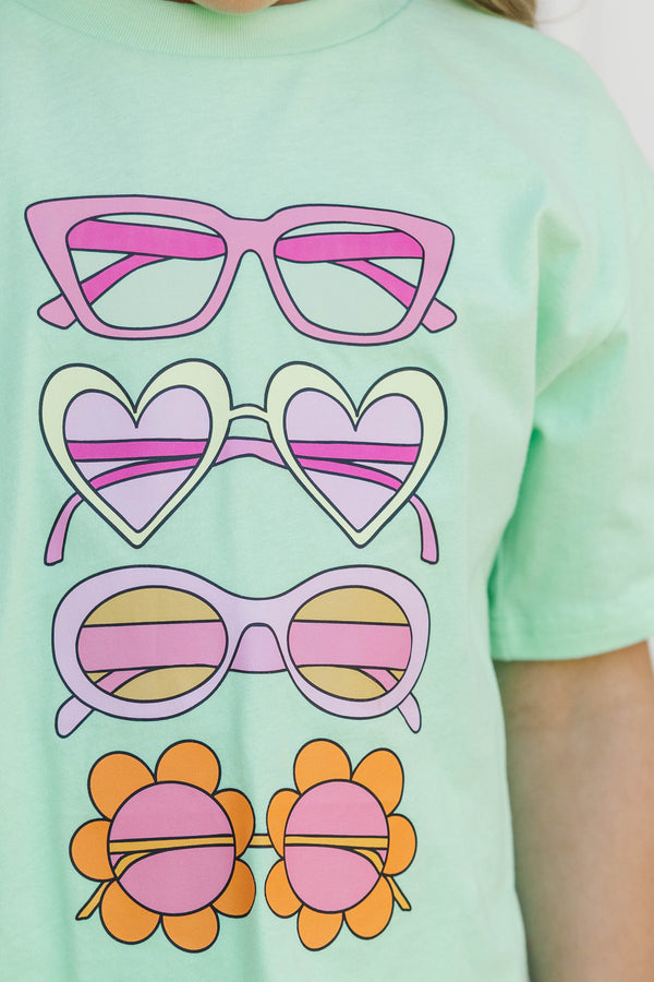 Girls: Grab Your Sunnies Mint Graphic Tee