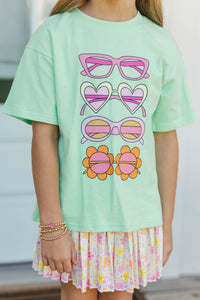 Girls: Grab Your Sunnies Mint Graphic Tee