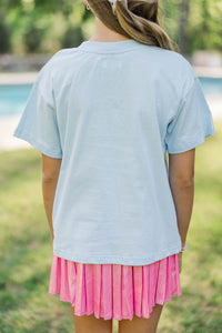 Girls: Seashells By The Seashore Light Blue Graphic Tee