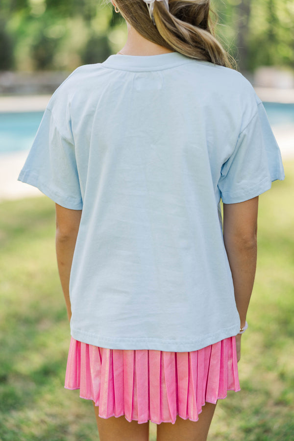 Girls: Seashells By The Seashore Light Blue Graphic Tee