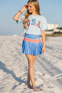 Girls: The Sadie Blue Stars And Stripes Skort