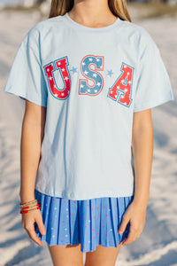 Girls: Stars & Sweetness Light Blue Graphic Tee