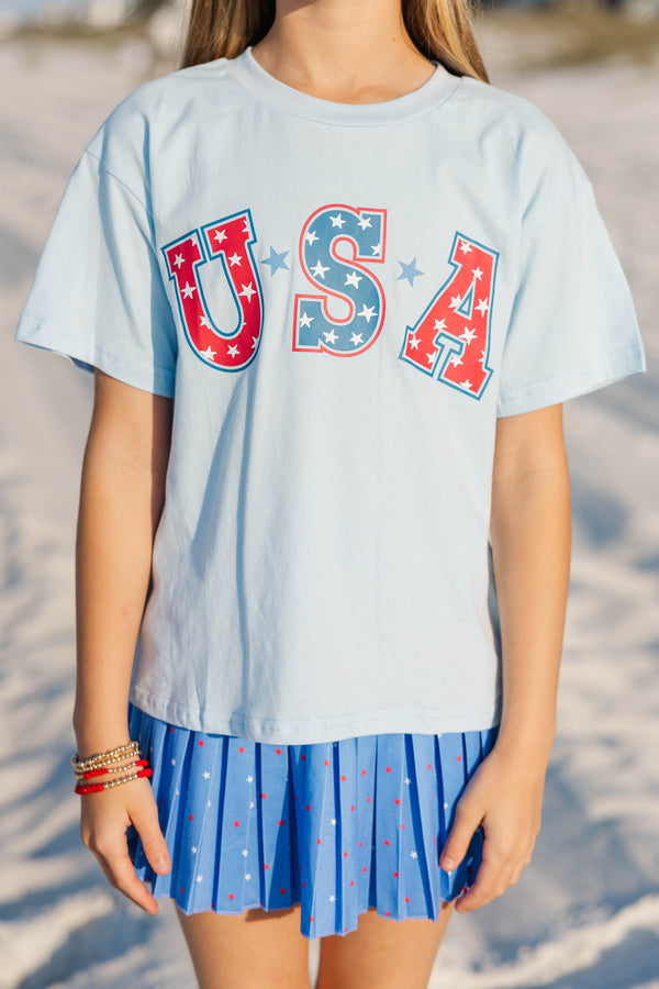 Girls: Stars & Sweetness Light Blue Graphic Tee