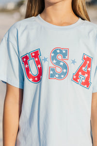 Girls: Stars & Sweetness Light Blue Graphic Tee
