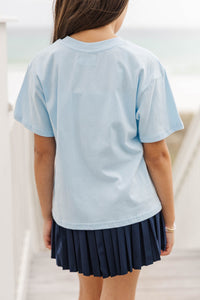 Girls: Coastal Girl Light Blue Graphic Tee