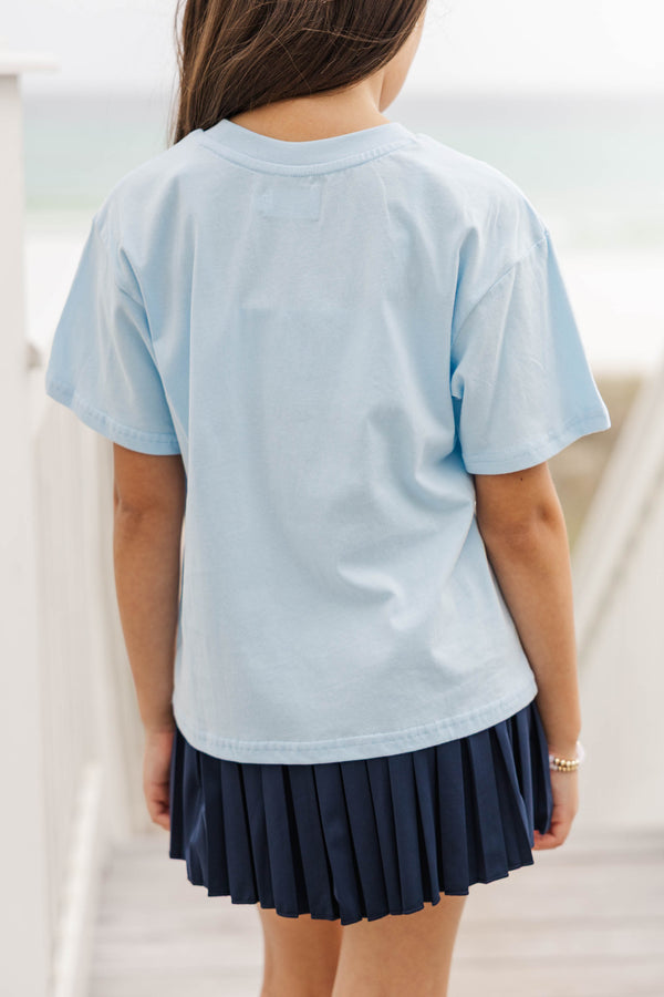 Girls: Coastal Girl Light Blue Graphic Tee
