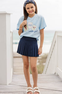 Girls: Coastal Girl Light Blue Graphic Tee